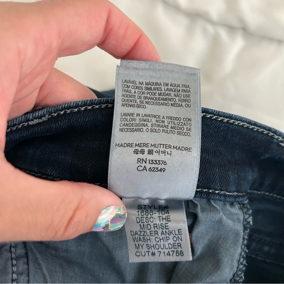 Mother The Mid Rise Dazzler Ankle jeans Chip On My Shoulder 25 - Picture 16 of 16